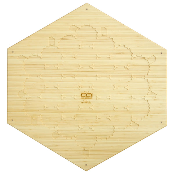 Reversible Bamboo 3-4/5-6 Player Hex Board